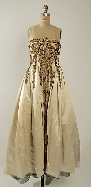 Evening ensemble, House of Chanel (French, founded 1910), silk, metal, French