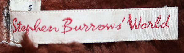 Coat, Stephen Burrows (American, born 1943), shearling, American