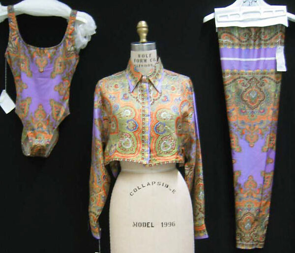 Beachwear, Versace Couture (Italian, founded 1992), silk, nylon, synthetic fiber, Italian