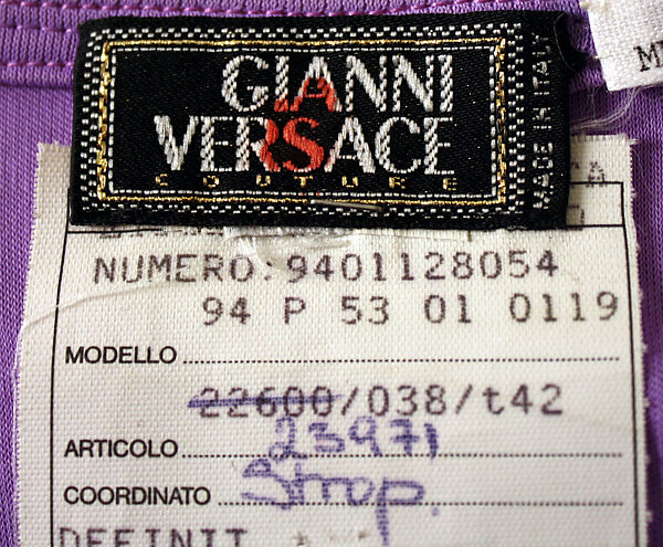 Evening dress, Versace Couture (Italian, founded 1992), synthetic fiber, metal, Italian