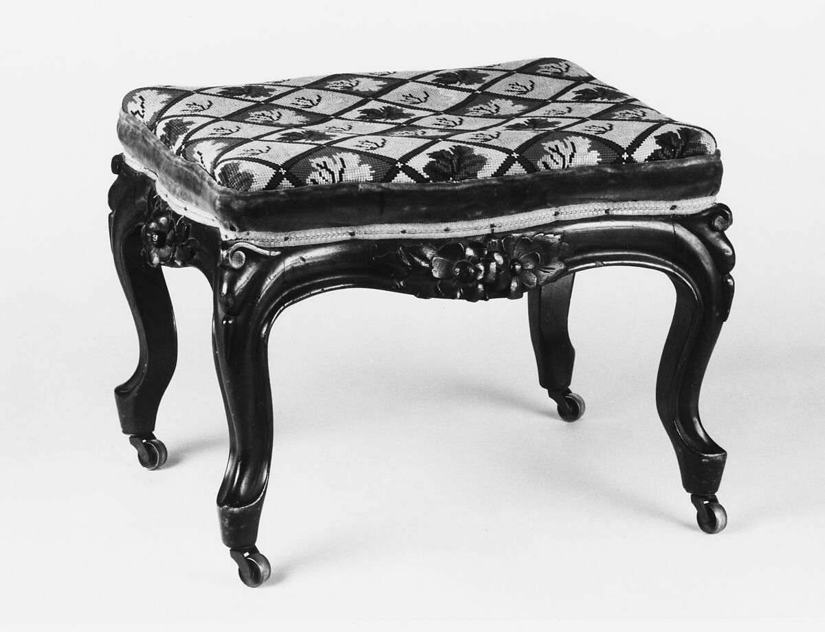 Footstool, John A. Ellis and Company (active ca. 1859), Mahogany, American 