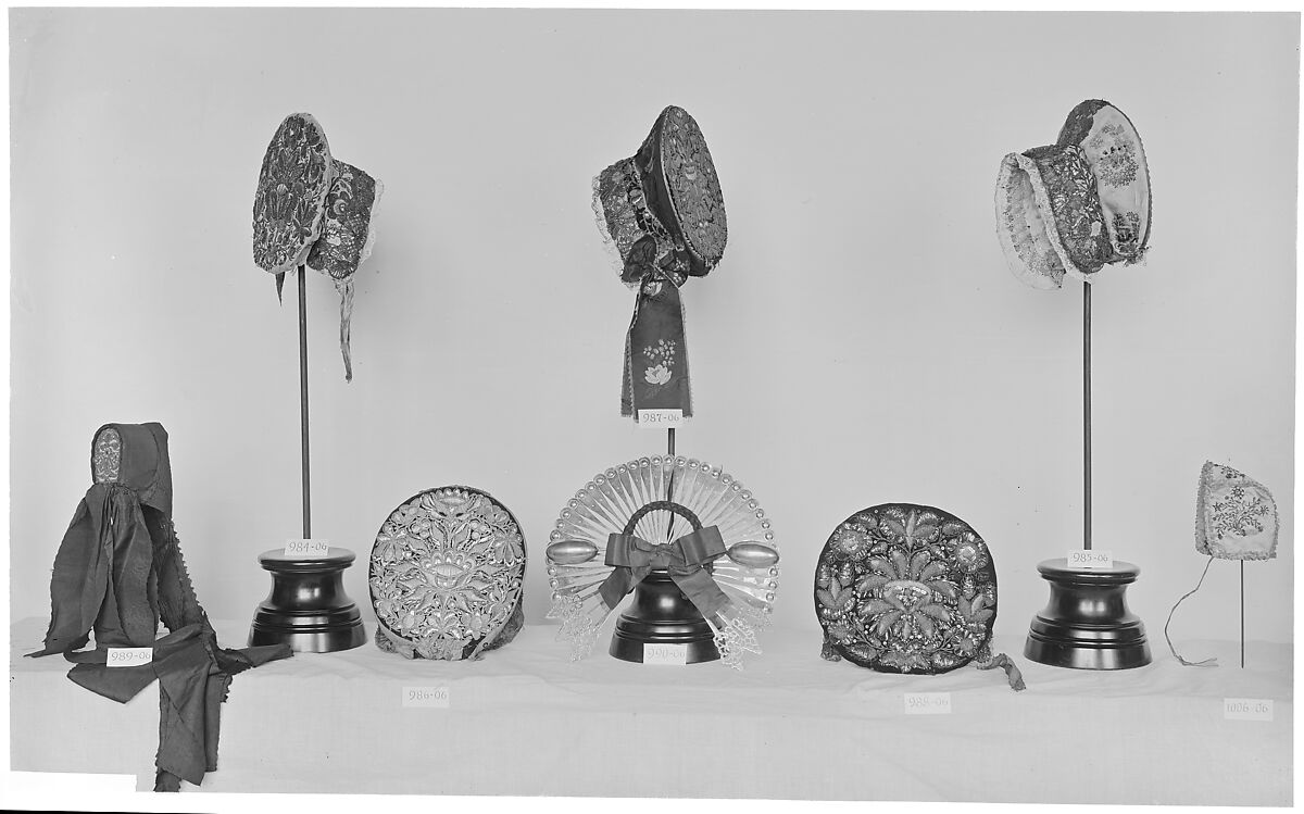 Cap, silk, metal, European