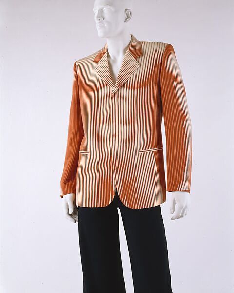 Ensemble, Jean Paul Gaultier (French, born 1952), a) rayon, silk
b) wool, French 