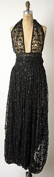 Evening ensemble, Romeo Gigli (Italian, born 1949), cotton/Rayon, sequins, Italian 