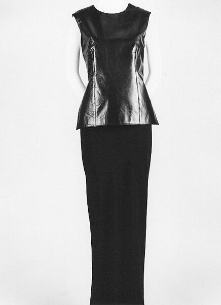 Ensemble, Ann Demeulemeester (Belgian, founded 1985), leather, synthetic fiber, cotton, silk, Belgian 