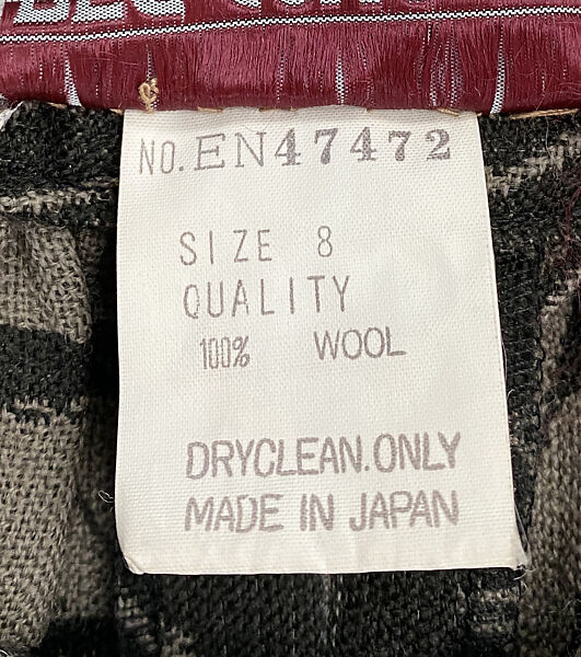 Ensemble, Issey Miyake (Japanese, 1938–2022), cotton, wool, leather, acrylic, polyester, Japanese