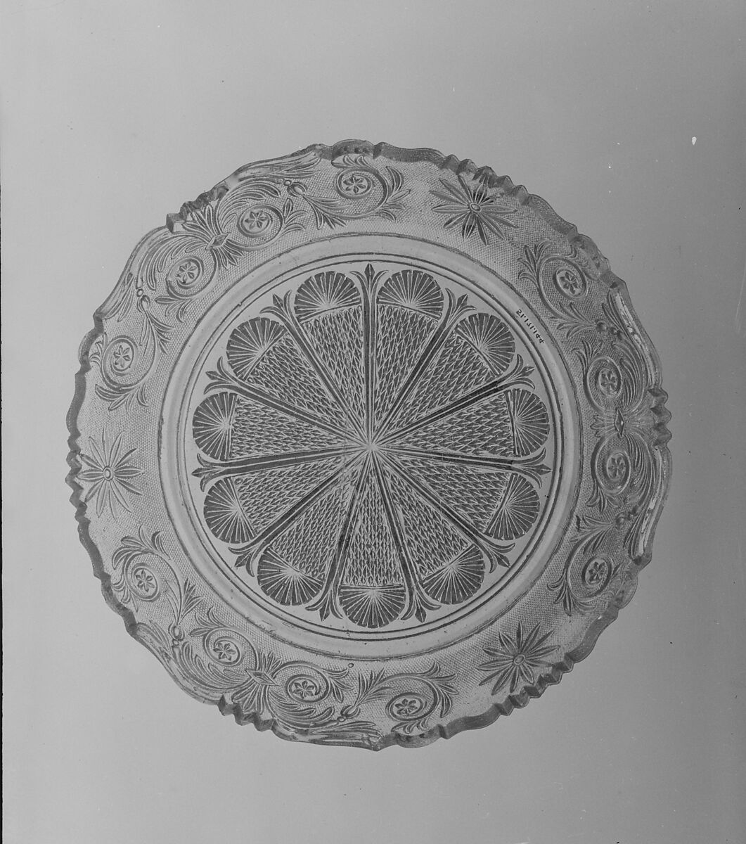 Bowl, Possibly Cristalleries de Saint-Louis, Lacy pressed glass 