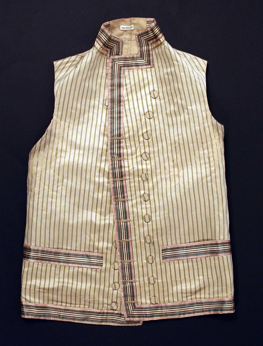 Waistcoat, silk, American or European 