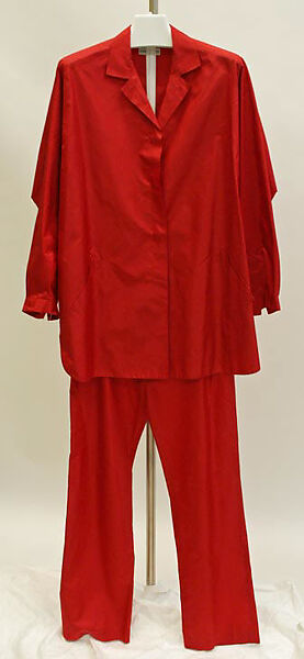 Lounging pajamas, Halston (American, Des Moines, Iowa 1932–1990 San Francisco, California), silk, American 