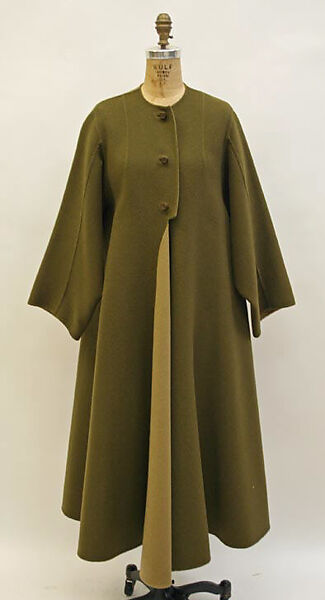 Coat, Attributed to Madame Grès (Germaine Émilie Krebs) (French, Paris 1903–1993 Var region), wool, probably French 
