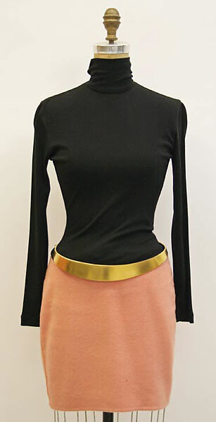 Ensemble, Donna Karan New York (American, founded 1985), (a) angora/wool
(b) angora/wool/viscose
(c) metal, American