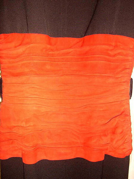 Dress, Yves Saint Laurent (French, founded 1961), wool, leather, French
