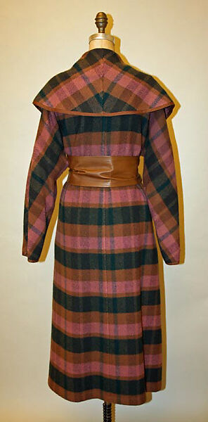 Coat, Calvin Klein, Inc. (American, founded 1968), (a) wool
(b) leather, American