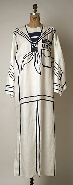 Dress, Jean-Charles de Castelbajac (French, born Casablanca, Morocco, 1949), linen, French 