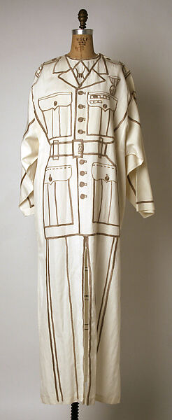 Dress, Jean-Charles de Castelbajac (French, born Casablanca, Morocco, 1949), linen, French 