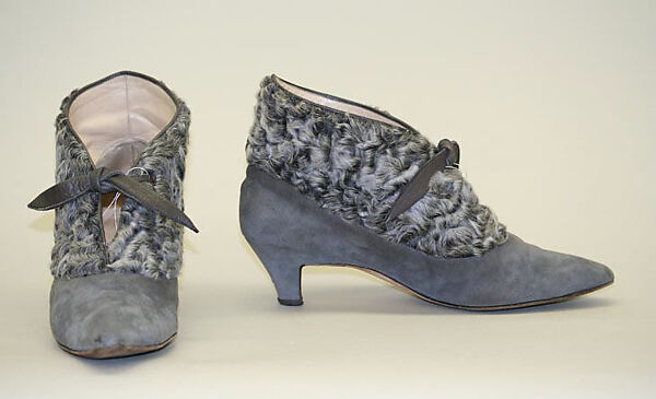 Boots, Manolo Blahnik (British, born Spain, 1942), suede, astrakhan fur, British 