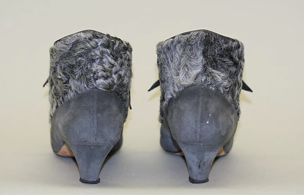 Boots, Manolo Blahnik (British, born Spain, 1942), suede, astrakhan fur, British