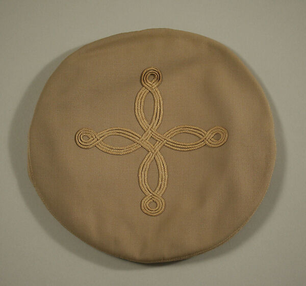 Military ensemble, a, j, k, l, m) wool
b, c) silver
d, e) metal
f, g, h, i) cotton, metal
n, o) cotton, American