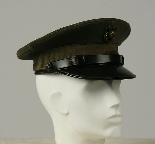 Military uniform, a, f, g, i, l, m) wool
b, c) silver
d, e, j, k, o, p, r, s) metal 
h, n, q) cotton, American