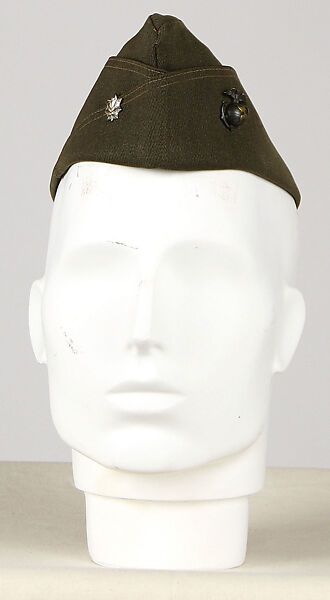 Military uniform, a, f, g, i, l, m) wool
b, c) silver
d, e, j, k, o, p, r, s) metal 
h, n, q) cotton, American
