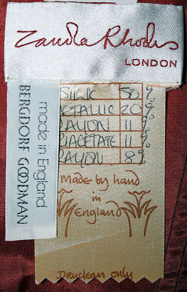 Evening dress, Zandra Rhodes (British, founded 1969), silk, metal, rayon, triacetate, British