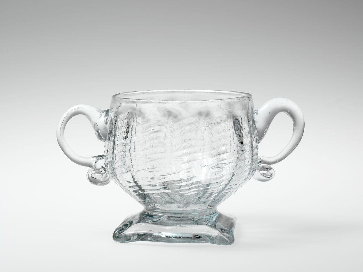 Sugar bowl, Possibly by American Flint Glass Manufactory (1764–1774) or, Blown pattern-molded glass, American 