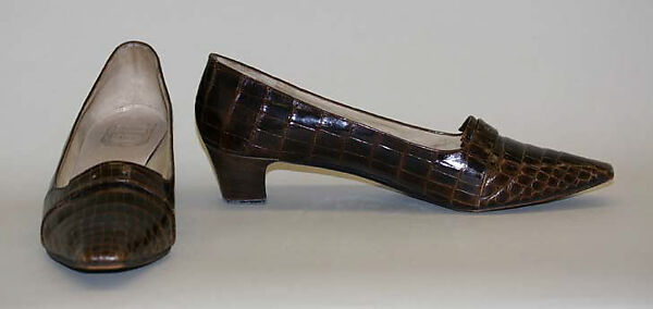 Pumps, House of Dior (French, founded 1946), alligator skin, French 