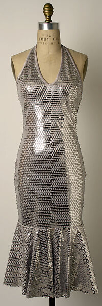 Evening dress, Patrick Kelly (American, Vicksburg, Mississippi 1954–1990 Paris), synthetic fiber, plastic, French 