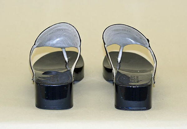 Thong sandals, Gucci (Italian, founded 1921), leather, wood, metal, plastic (vinyl), Italian