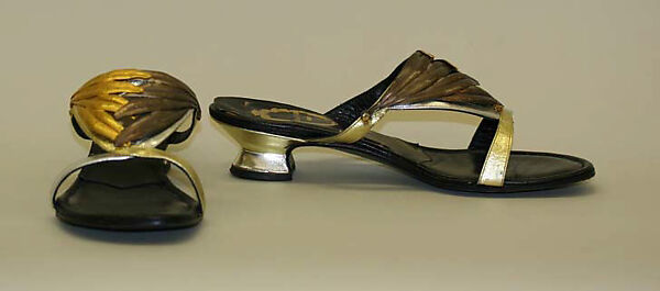 Sandals, Emilio Pucci (Italian, Florence 1914–1992), leather, metal, Italian 