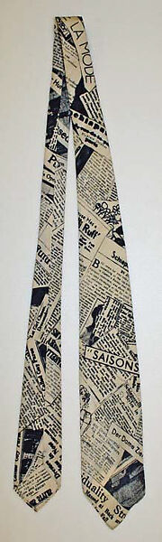 Necktie, Elsa Schiaparelli  Italian, silk, French