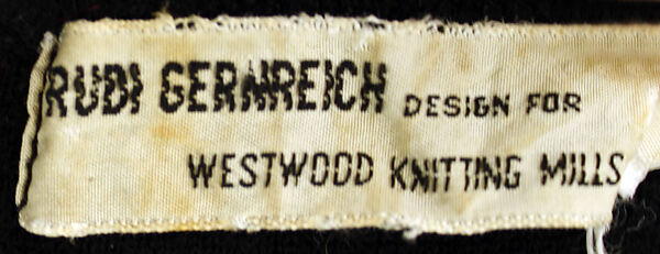 Maillot, Rudi Gernreich (American (born Austria), Vienna 1922–1985 Los Angeles, California), wool, American