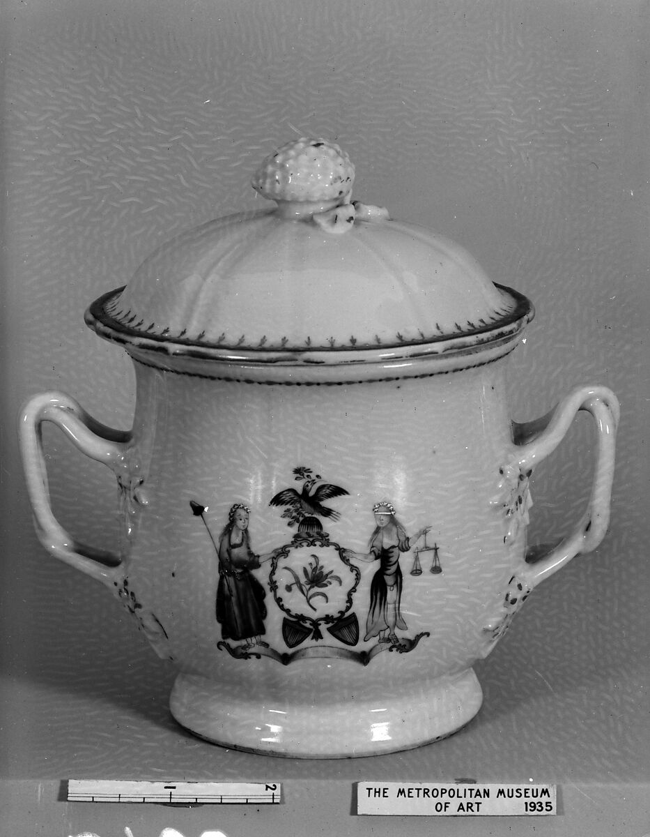 Sugar Bowl, Porcelain, Chinese, for American market