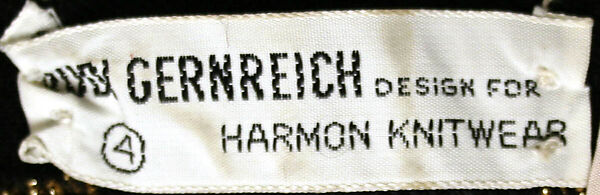 Ensemble, Rudi Gernreich (American (born Austria), Vienna 1922–1985 Los Angeles, California), synthetic fiber, Lurex, American