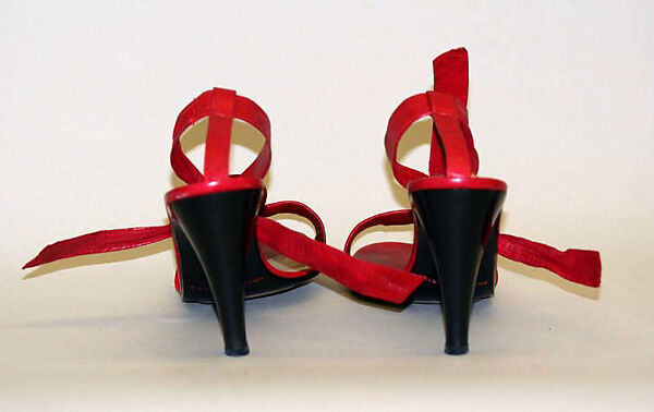 Sandals, House of Charles Jourdan (French, founded 1919), leather, plastic, French