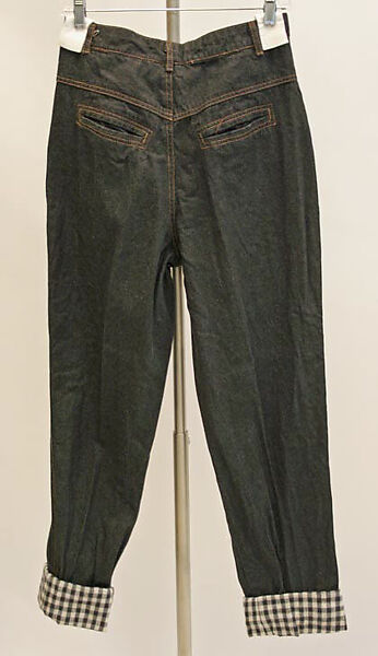 Jeans, OMO Norma Kamali (American, born 1978), cotton, American