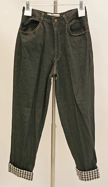 Jeans, OMO Norma Kamali (American, founded 1977), cotton, American 