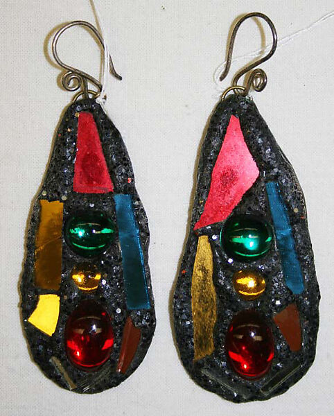 Earrings, Andrew Logan (British, born 1945), plastic, metal, British 