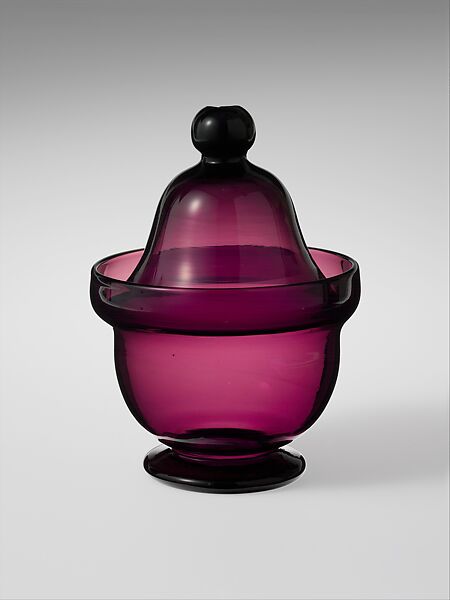 Sugar Bowl, Free-blown glass, American 