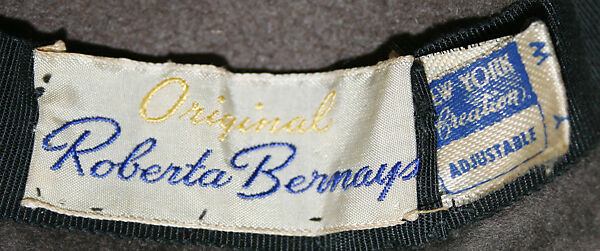 Hat, Roberta Bernays (American), wool, silk, metal, American