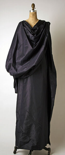 Evening ensemble, (a) Madame Grès (Germaine Émilie Krebs) (French, Paris 1903–1993 Var region), (a) silk   
(b, c)  silk, leather, French 
