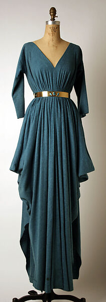 Evening dress, Madame Grès (Germaine Émilie Krebs) (French, Paris 1903–1993 Var region), (a) wool
(b) wool, brass, French 