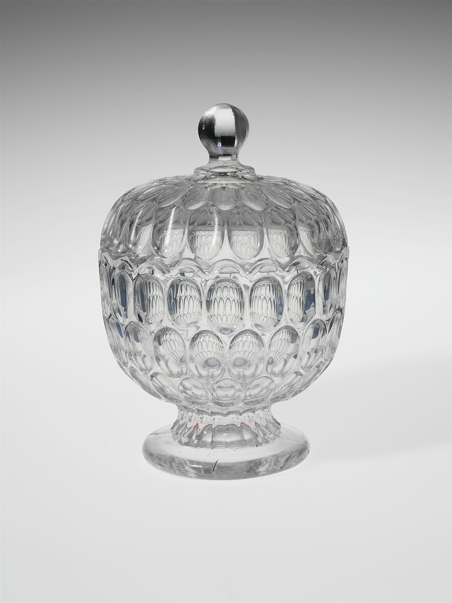 Sugar Bowl, Bakewell, Pears and Company (1836–1882), Pressed glass, American 