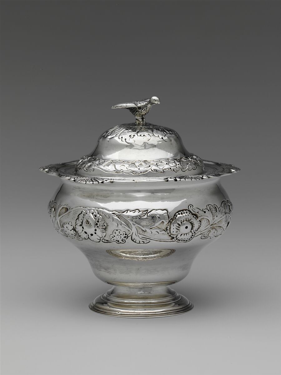 Sugar Bowl and Cover, John Bayly (American, ca. 1720–1789), Silver, American 