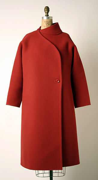 Coat, Madame Grès (Germaine Émilie Krebs) (French, Paris 1903–1993 Var region), wool, plastic, French 