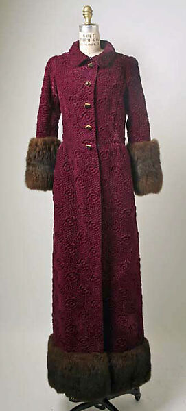 Evening coat, Yves Saint Laurent (French, founded 1961), silk, fur, French 