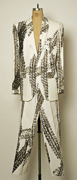 Suit, Alexander McQueen (British, founded 1992), synthetic fiber, cotton, British 