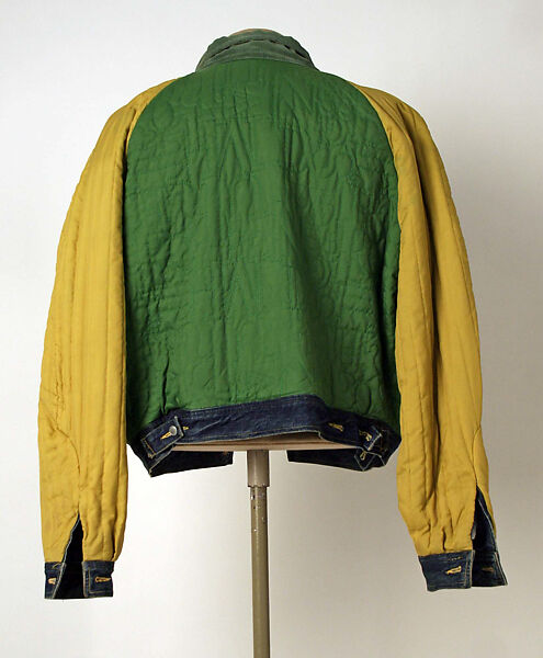 Jacket, Marithé &amp; François Girbaud (French, founded 1965), a) cotton, synthetic fiber
b - f) metal, French