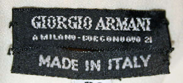 Evening dress, Giorgio Armani (Italian, founded 1974), synthetic fiber, metallic, glass, plastic, Italian