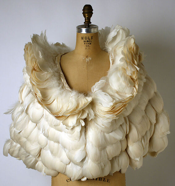 Evening cape, George Peter Stavropoulos (American, born Greece, 1920–1990), feathers, silk, American 